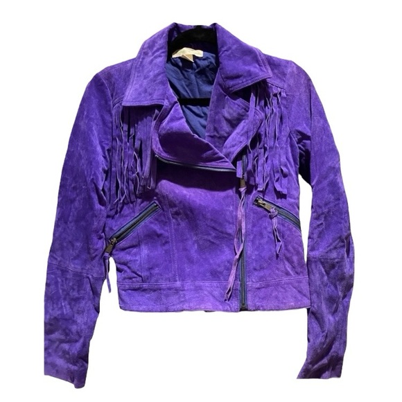 Genuine Leather Royal Purple Suede Jacket - size M - Picture 1 of 5